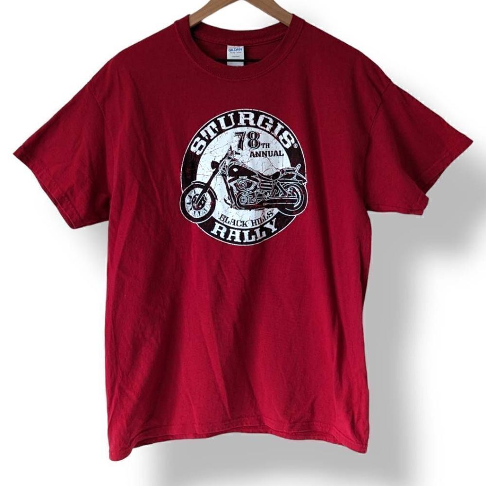 Red Sturgis Motorcycle Rally T-Shirt 78th Annual 2018 Size Large